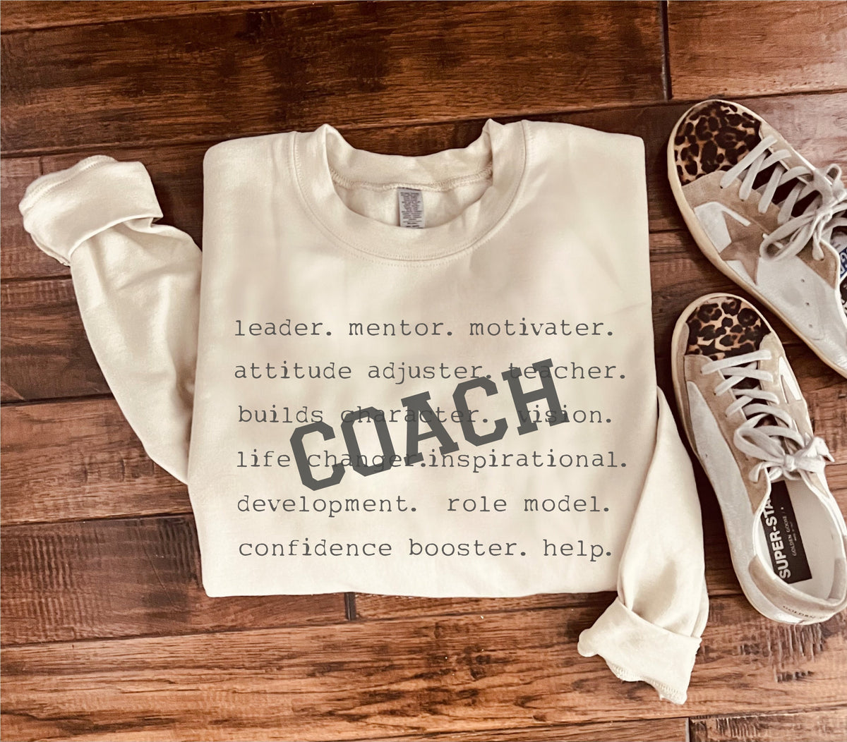 Coach words basic sweatshirt Sports collection Gildan 18000 sweatshirt