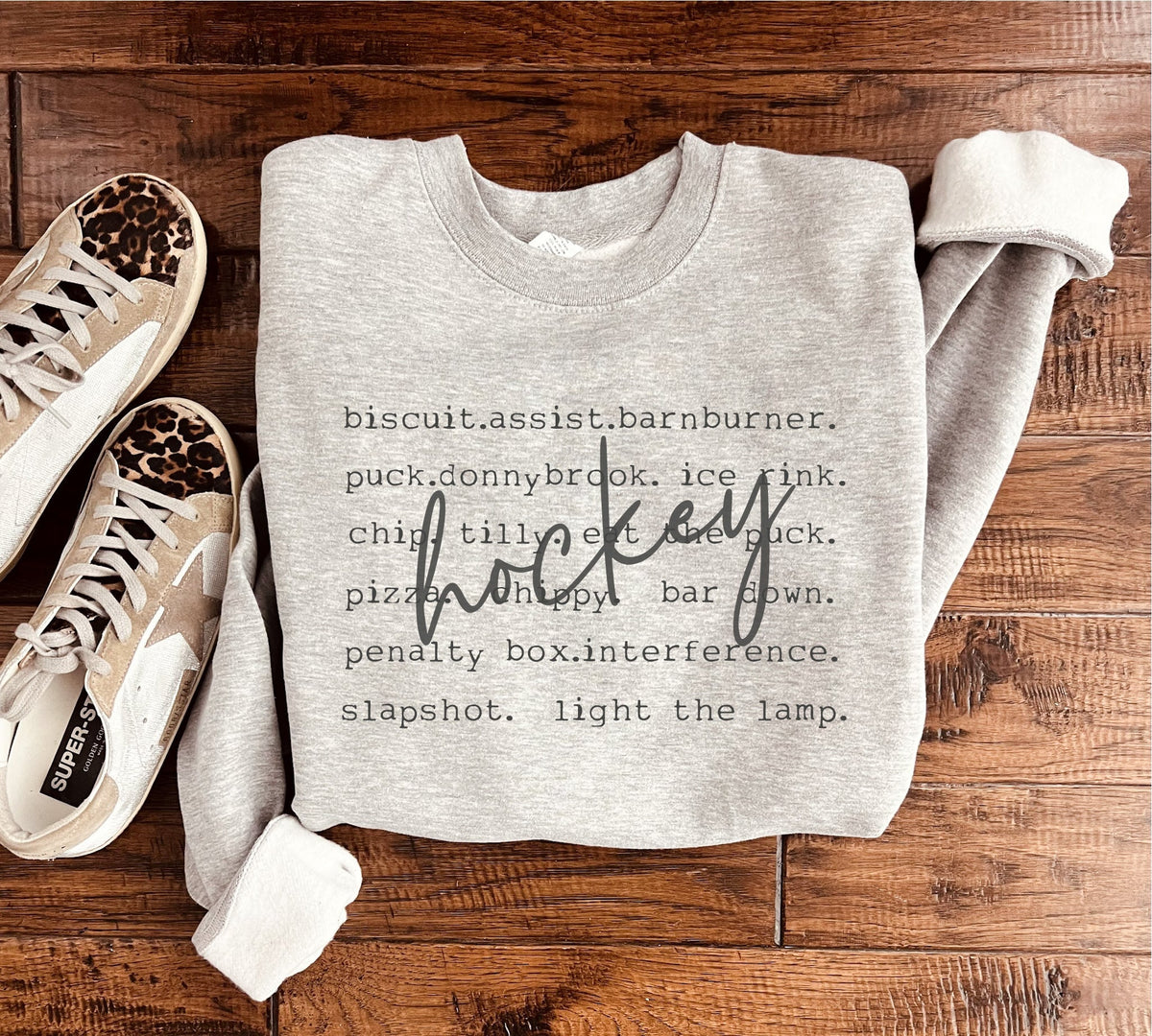 Hockey words basic sweatshirt Sports collection Gildan 18000 sweatshirt