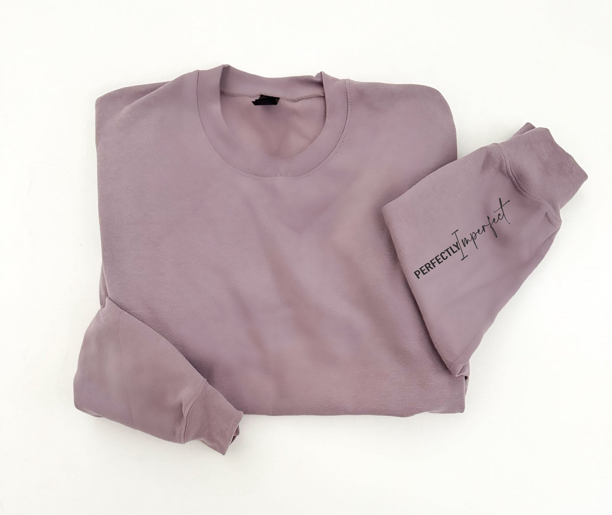 Perfectly imperfect sleeve print sweatshirt
