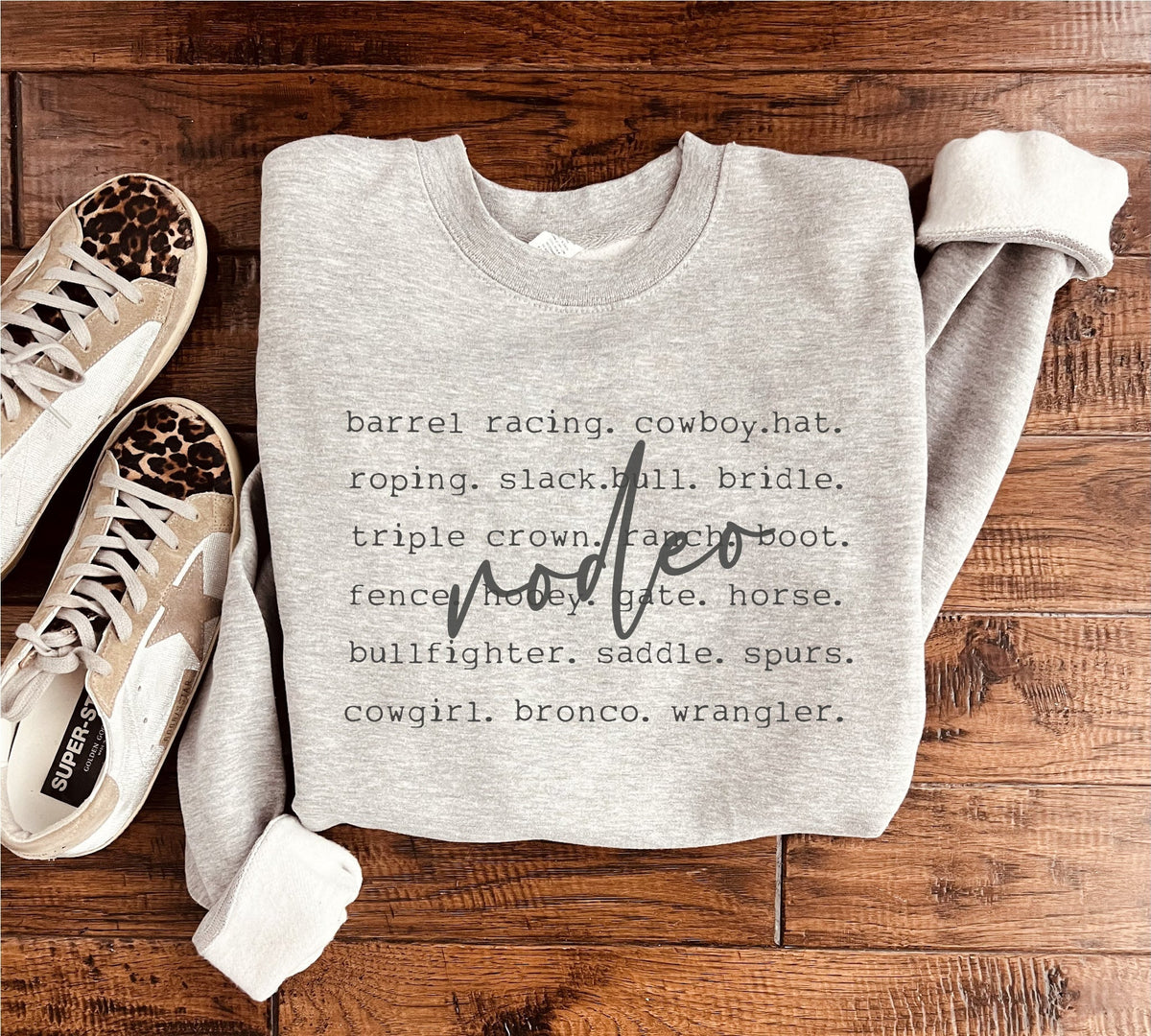 Rodeo words basic sweatshirt Sports collection Gildan 18000 sweatshirt