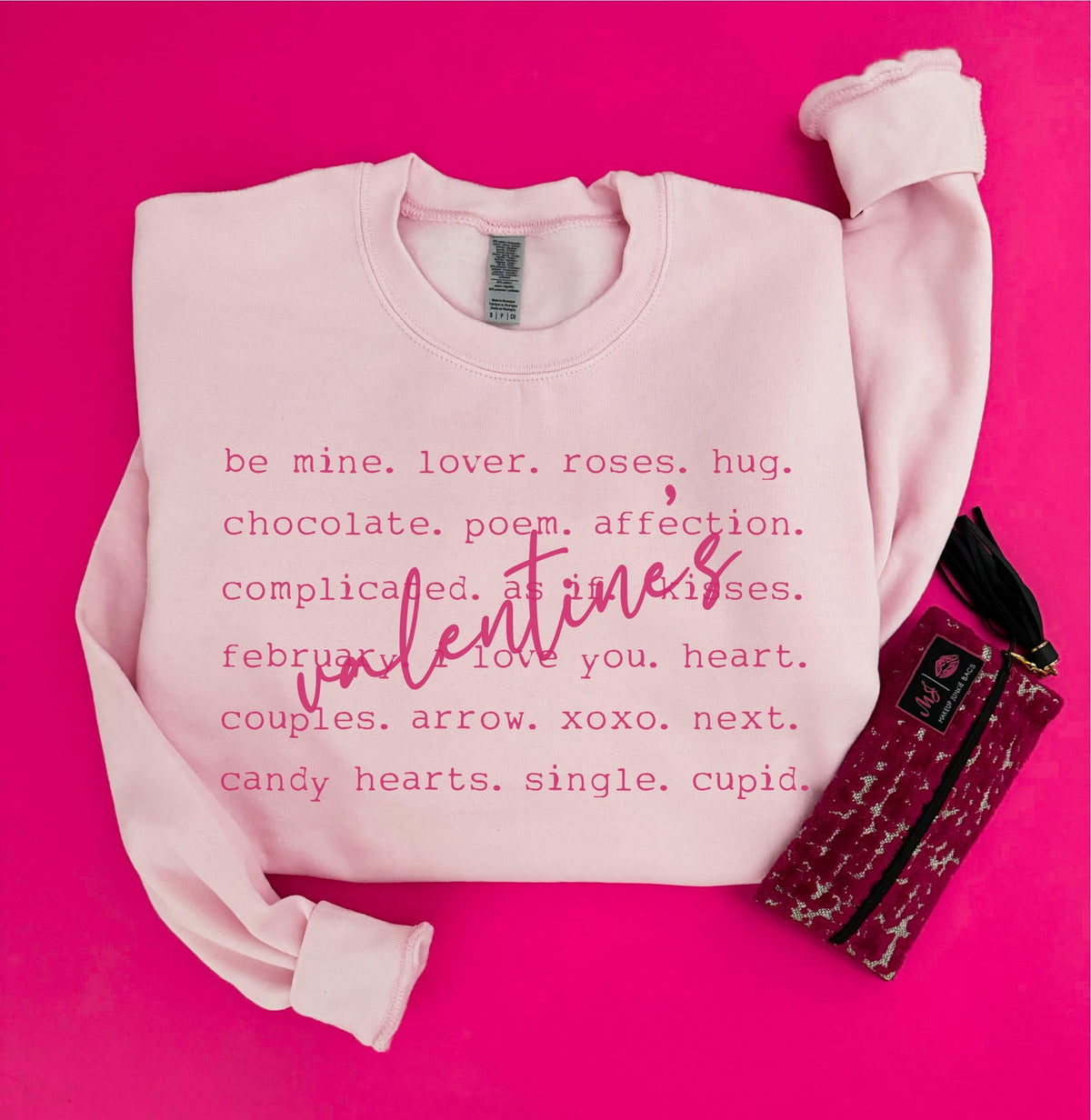 Valentine's words basic sweatshirt Holiday sweatshirt Gildan 18000 sweatshirt