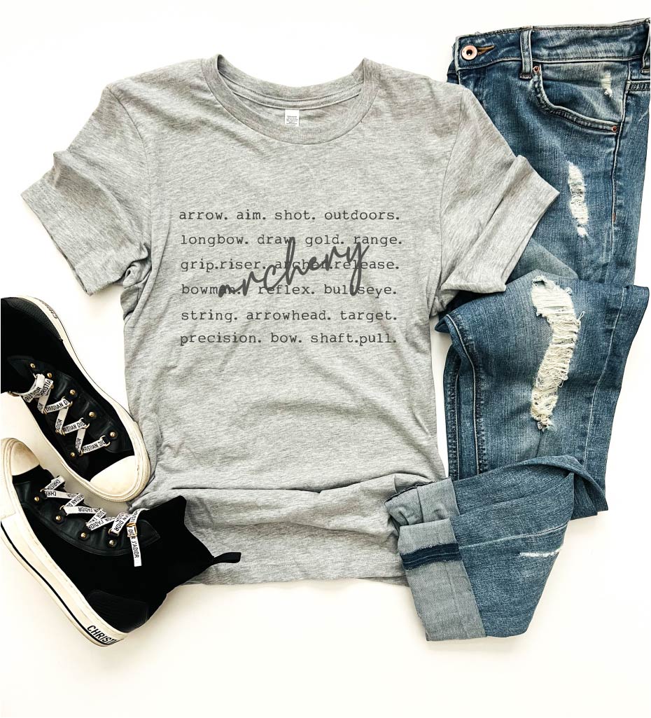 Archery words tee Baseball sports Bella canvas 3001 