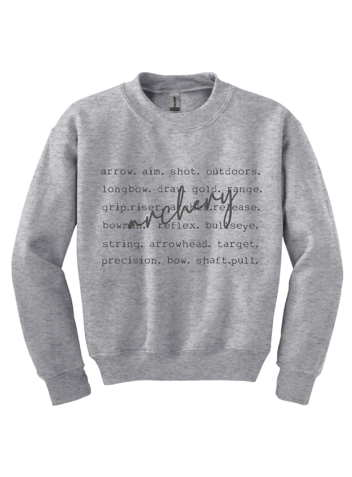 Archery words youth sweatshirt Sports collection Gildan 18000B youth fleece 