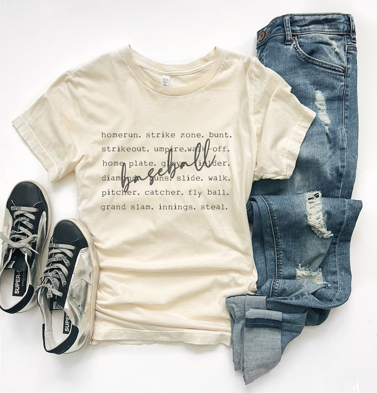 Baseball words tee Baseball sports Bella canvas 3001 