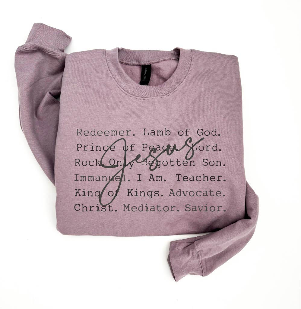 Jesus words basic sweatshirt Words collection, easter Gildan 18000 sweatshirt XS Paragon 