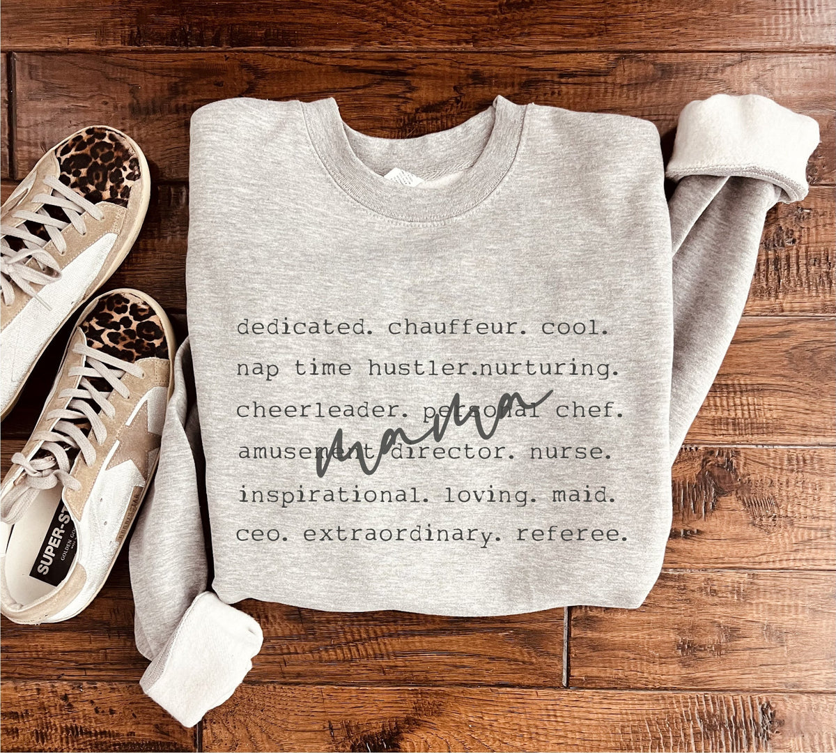 Mama words basic sweatshirt Teacher collection Gildan 18000 sweatshirt 