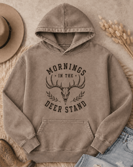 Mornings in the Deer Stand Vintage Wash Hoodie camo Lane Seven vintage hoodie 