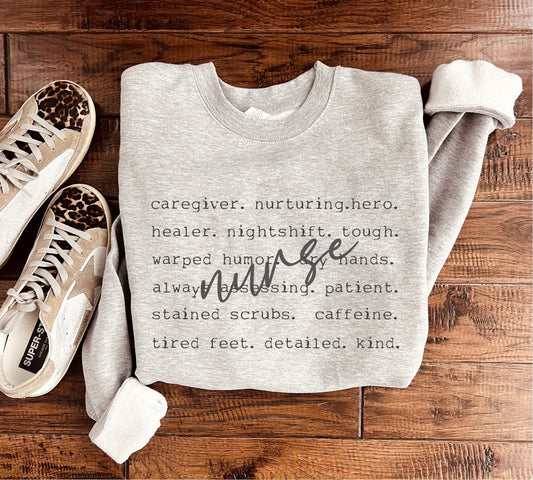 Nurse words basic sweatshirt Teacher collection Gildan 18000 sweatshirt 
