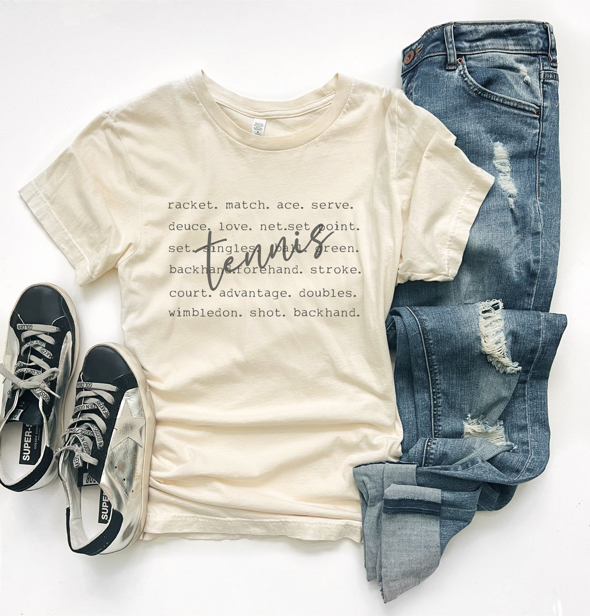 Tennis words tee archery, sports Bella canvas 3001 